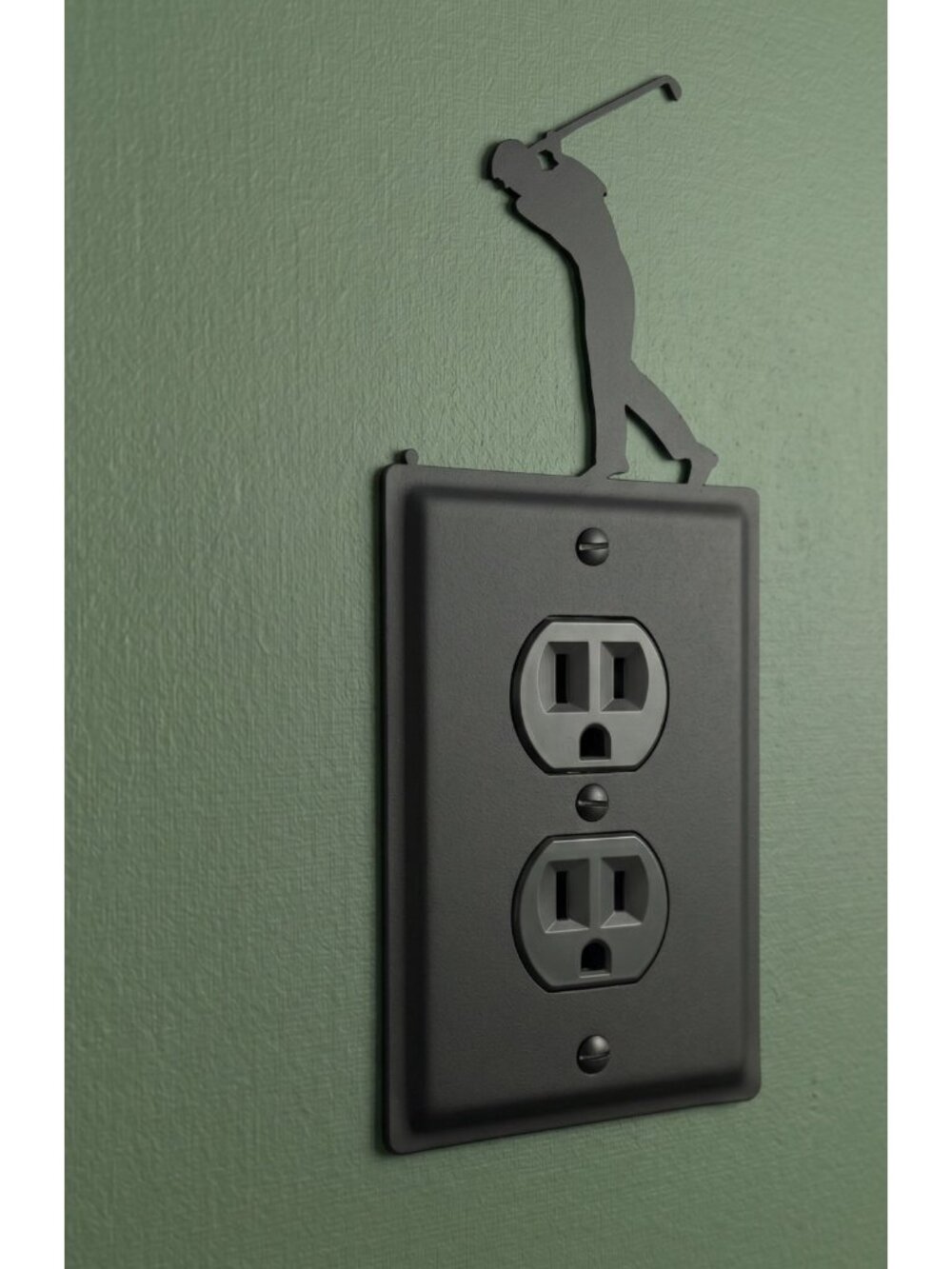 NEW Golfer Wrought Iron 1 Duplex wall plate (no hardware)